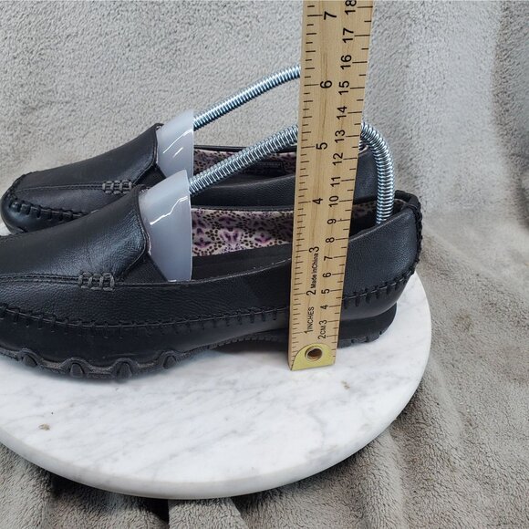 Skechers Shoes Womens 7 Black Leather Bikers Cruisin Relaxed Fit Loafers - Picture 2 of 11